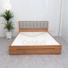 MDF upholstered bed with 2 drawers