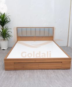 MDF upholstered bed with 2 drawers