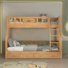 Durable natural wood bunk bed